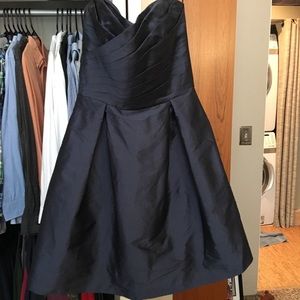 Midnight blue Alfred Sung bridesmaid dress